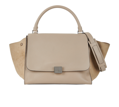 Medium Trapeze, &pound;650, Handbags, Beige, Leather/Suede, Front view